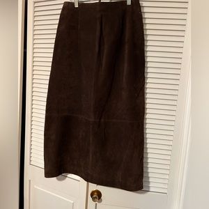 Vintage dark brown suede skirt size 12 EUC